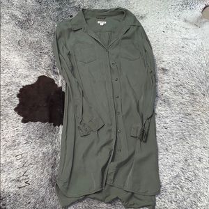 Army green midi dress
